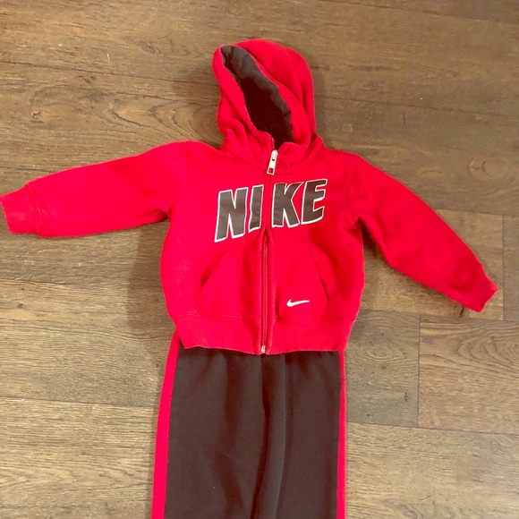 red nike sweatsuit toddler